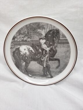 18th Century Vista Alegre Equestrian Butter Plate Reproduction Horse Rider